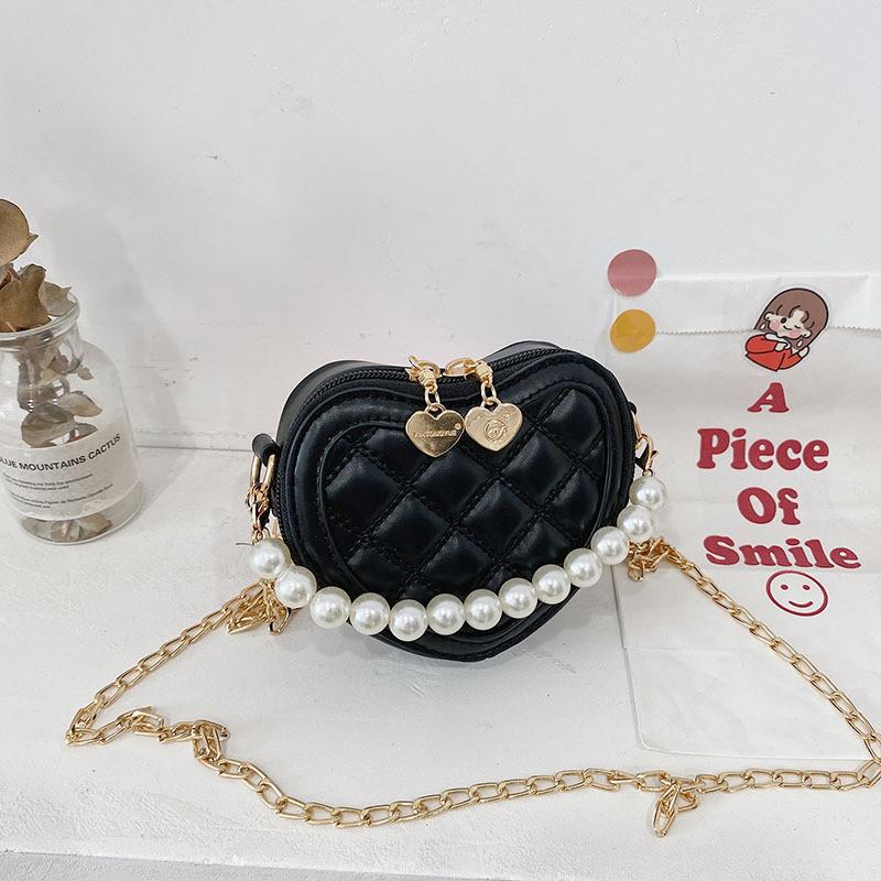 Adorable Heart-shaped Mini Crossbody Bag For Kids With Stylish Pearl Handle In Various Colors