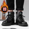 The first layer of cowhide men's Martin boots men's tooling style leather velvet thermal leather boots men's casual high-top men's shoes