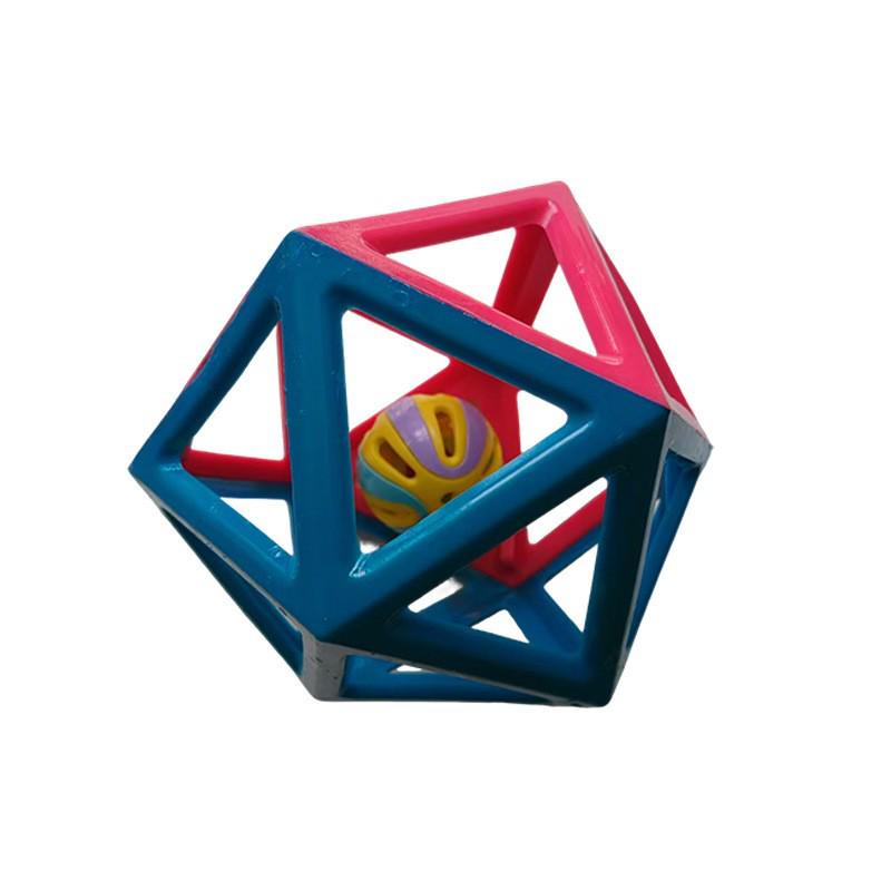 

Squeaky Rhombus Ball for Border Collie, Teddy, and Small to Medium Dogs - Bite-Resistant Anti-Boredom Toy 13.5*13.5cm оранжевый/чёрный
