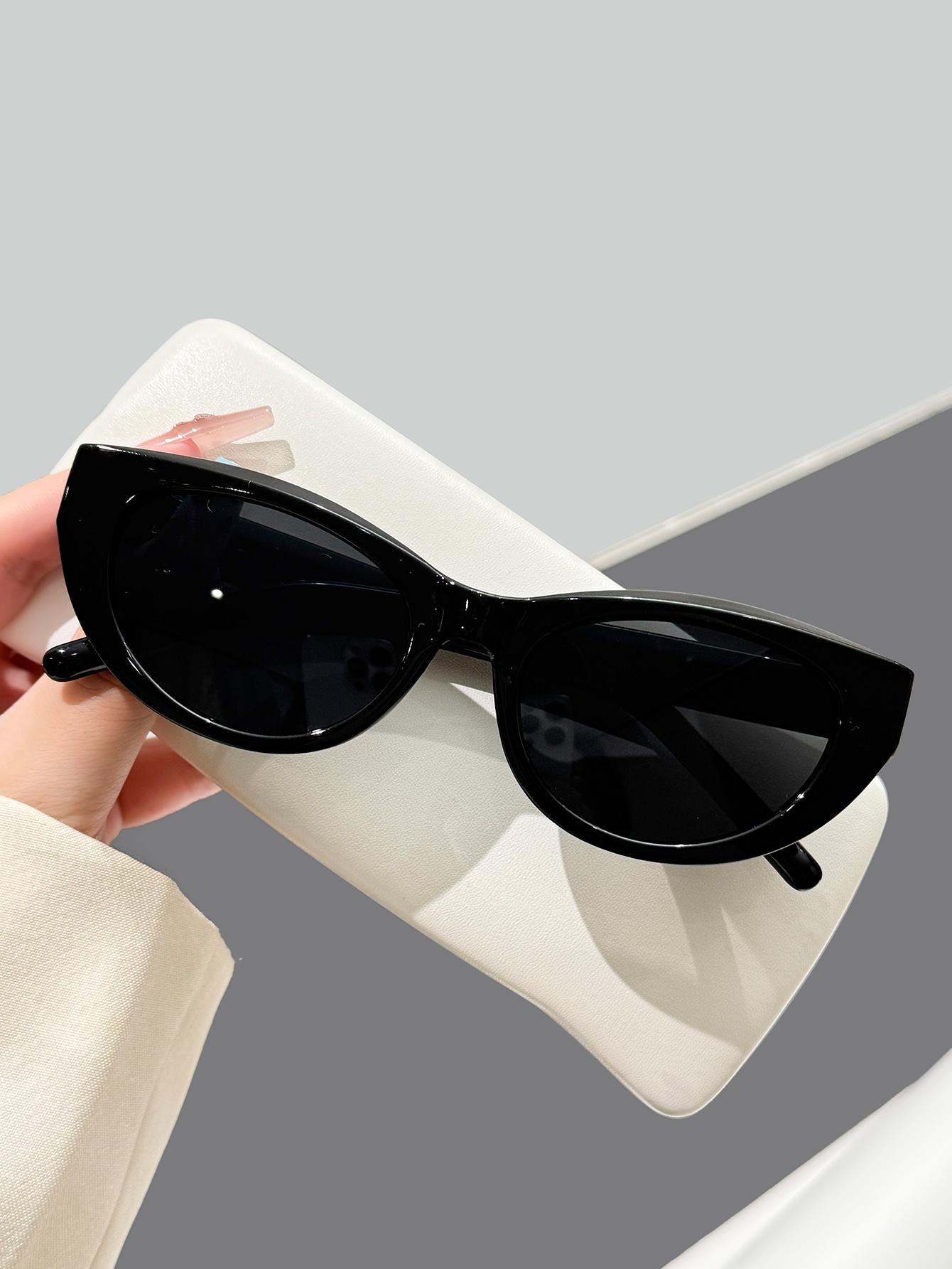 

1Pc Black Cat-Eye Frame Sunglasses, Stylish Retro Casual Fashion Basic Sunglasses, Suitable for Daily Wear, Parties, and Driving