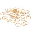 30Pcs/Set Boho Gold Color Wave Star Rings Set For Women Vintage Geometric Rhinestone Finger Rings Female Trendy Jewelry Gift