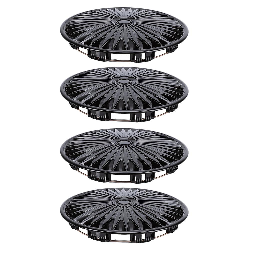 4PCS R14 Hub Caps 14 Inch ABS Stylish Wheel Rim Cover Hubcap Replacement for Ford Fiesta Escort Black