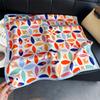 Damen S Geometrisch Bedruckter Seidenähnlicher Quadratischer Schal Für Den Sommer
