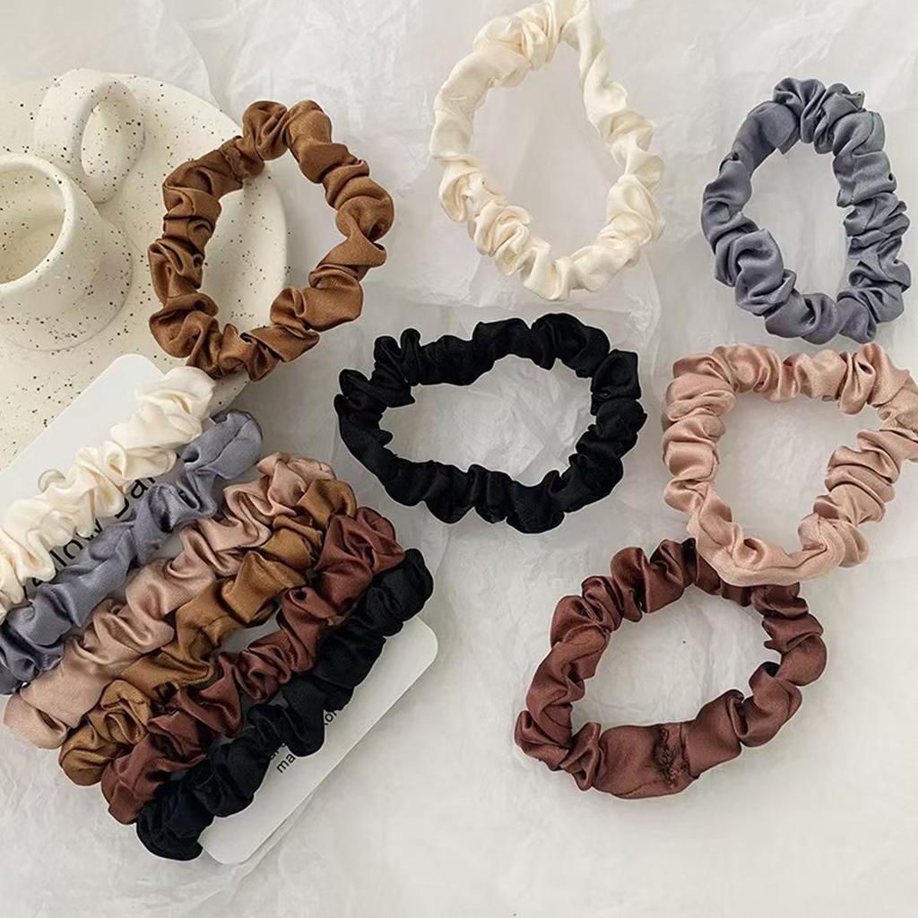 Satin Hair Tie Set: Simple Ponytail and Bun Bands for Women