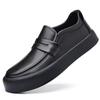 Loafers Men's Autumn New Slip-on Driving Genuine Leather Soft-soled Frosted Leather Shoes Black Formal Business Peas Shoes