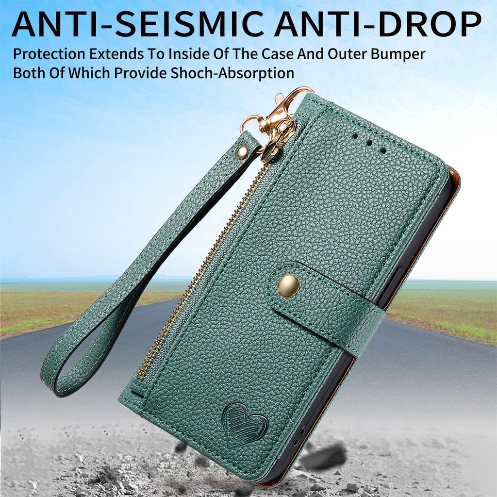 For Xiaomi Redmi Note 14 Pro 5G/Poco X7 5G Case RFID Blocking Zipper Pocket Leather Wallet Phone Cover with Strap