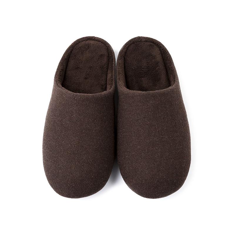 Japanese twill winter non-slip home wood floor soft bottom bedroom men and women couple thick bottom cotton slippers simple