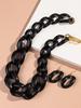 Statement Big Acrylic Long Chain Earring Necklace Set for Women Men Boho Thick Link Chain Necklaces Pendants Rock Jewelry Gifts