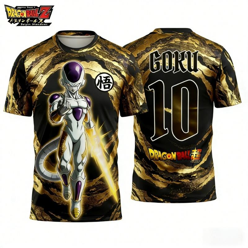 2026 Summer Dragon Ball Retro Fitness T-shirt Men's Oversized 3D Printed Short-sleeved Family Unisex Children's