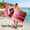 Mohamed Salah Design Beach Towel Custom Text Large Towel for Beach Vacation