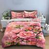 Pink roses with branches. Bedding sets Duvet cover sets Duvet covers Pillowcases(1 * Duvet Cover 2 * Pillowcases, without duvet insert)