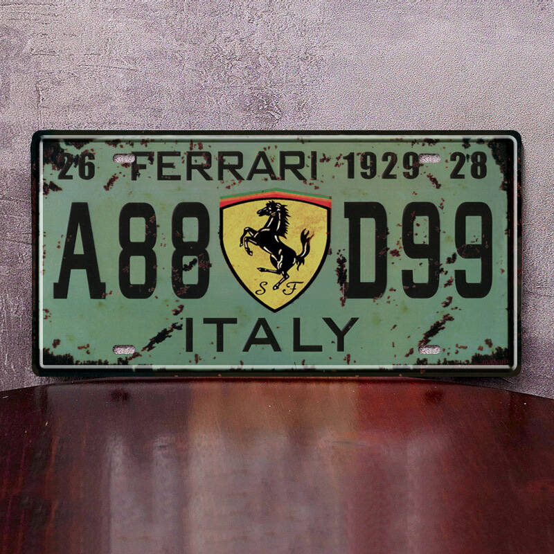For Ferrari Metal Aluminum Sign Art Decoration Iron Painting Retro Style Bar Restaurant Garage Wall Creative Decor Accessories TH8