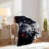 For Witch,Castle,Ravens-Themed Flannel Blanket, Glam Style, Digital Print, All-Season Comfort, Tear-Resistant, Knitted Craftsmanship, Polyes