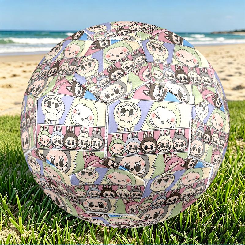 Labubu Print Size 5 Soccer Ball, PU Wear Resistant Football for Match Training and Daily Practice, Birthday Gift for Soccer Fans