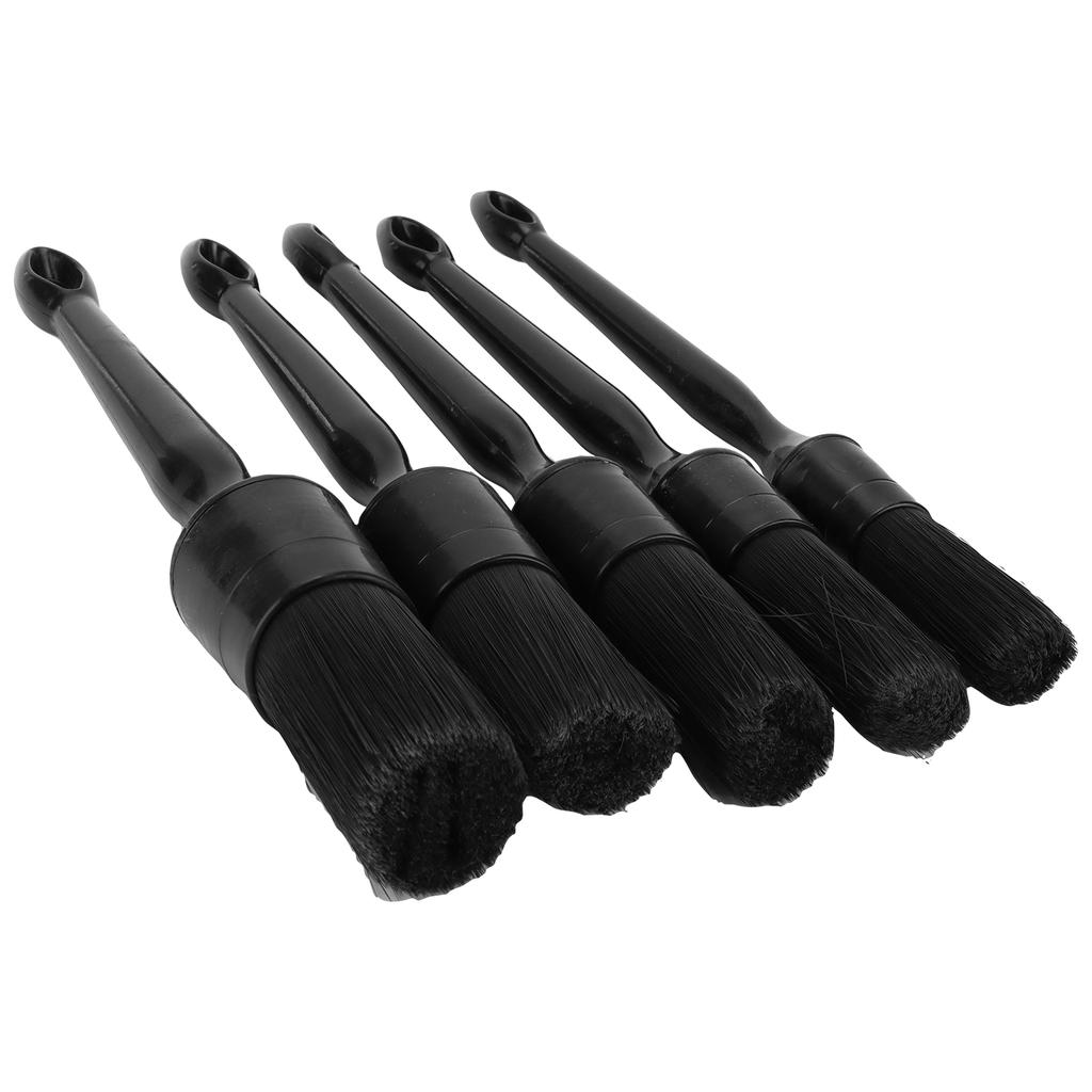 5PCSSet Car Cleaning Detailing Brush Set Black Pure Mane Microfiber Microfilament Maintenance Tool