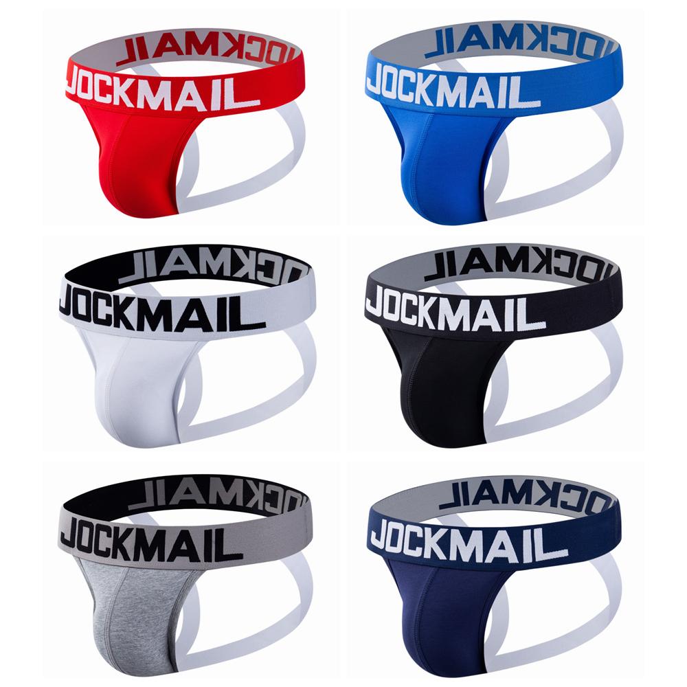 Jockstraps JOCKMAIL Sexy Pánská tanga Spodní prádlo Bavlna Prodyšné Sportovní Šortky s T-backem Obyčejná Móda Pánské Bikiny Kalhoty s G-string