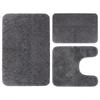 Set di 3 Tappetini da Bagno in Velluto con Memory Foam Assorbenti Antiscivolo Extra Morbidi Lavabili in Lavatrice e Asciugatrice Tappetino per Pavimento del WC