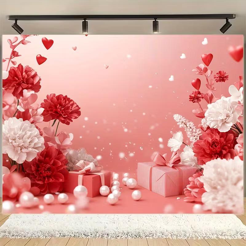 

2D Valentine Flower Backdrop for Romantic & Couple Themed Photoshoot 47.2x31.5inch/120*80cm