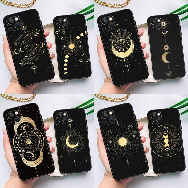 Galaxy Moon Stars Phase Totem Art Case For Oppo A17 A57 A16 A76 A96 A60 A40 A80 A18 A38 A58 A78 A98 A15 A54 A74 A94 A6 A5 Pro