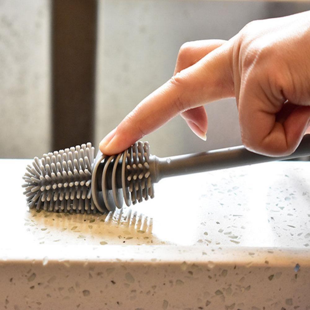 Silicone Cup Brush Cup Scrubber Glass Cleaner Kitchen Cleaning Tool Long Handle Drink Wineglass Bottle Glass Cup Cleaning Brush
