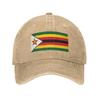 Sommer Simbabwe Flagge Baseballkappe Sonne Sonnenschutz-Design Gewaschene Trucker-Kappe Unisex Unisex Lässig Wandern Angeln Baseballkappen