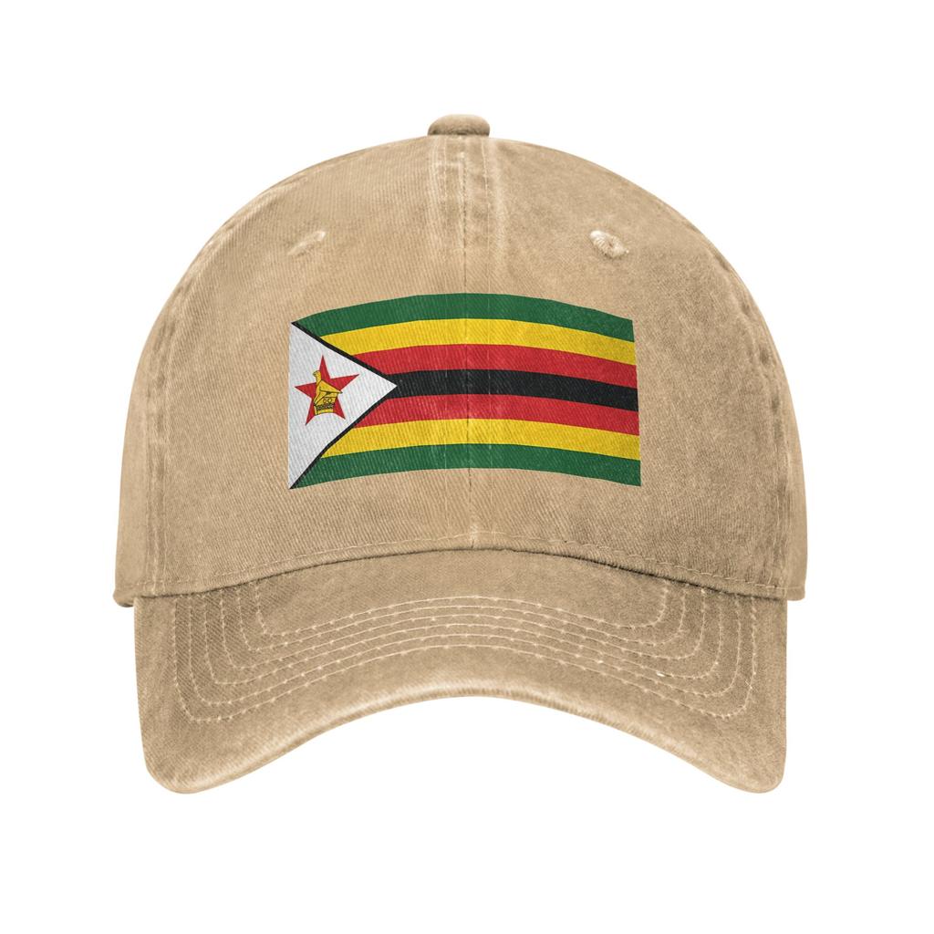 Sommer Simbabwe Flagge Baseballkappe Sonne Sonnenschutz-Design Gewaschene Trucker-Kappe Unisex Unisex Lässig Wandern Angeln Baseballkappen