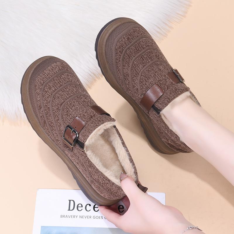 Damskie Futrzane Jedne Gruba Podeszwa Podwyższające Zimowe Lekkie Pikowane Ciepłe Buty Śniegowce Antypoślizgowe Do Noszenia Codziennego Trampki Bawełniane Buty