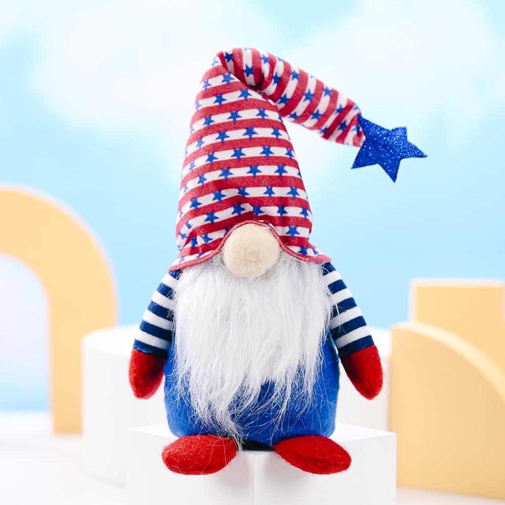 Patriotic Star Gnome Plush Doll - Children's Gift Ornament