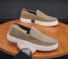 Menn Loafers Sko Sommersko Mann Ny Mote Canvas Fottøy Myk Flat Komfortabel Flokk Semsket Skinn Menn Casual Vulkanisert Sko