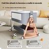 Crib Movable Portable Cradle Bed Foldable Multifunctional Splicing Queen Bed