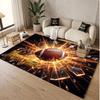 American Football Theme Soft Crystal Velvet Rug Custom Name & Text Print Non Slip Floor Rug for Bedroom Living Room