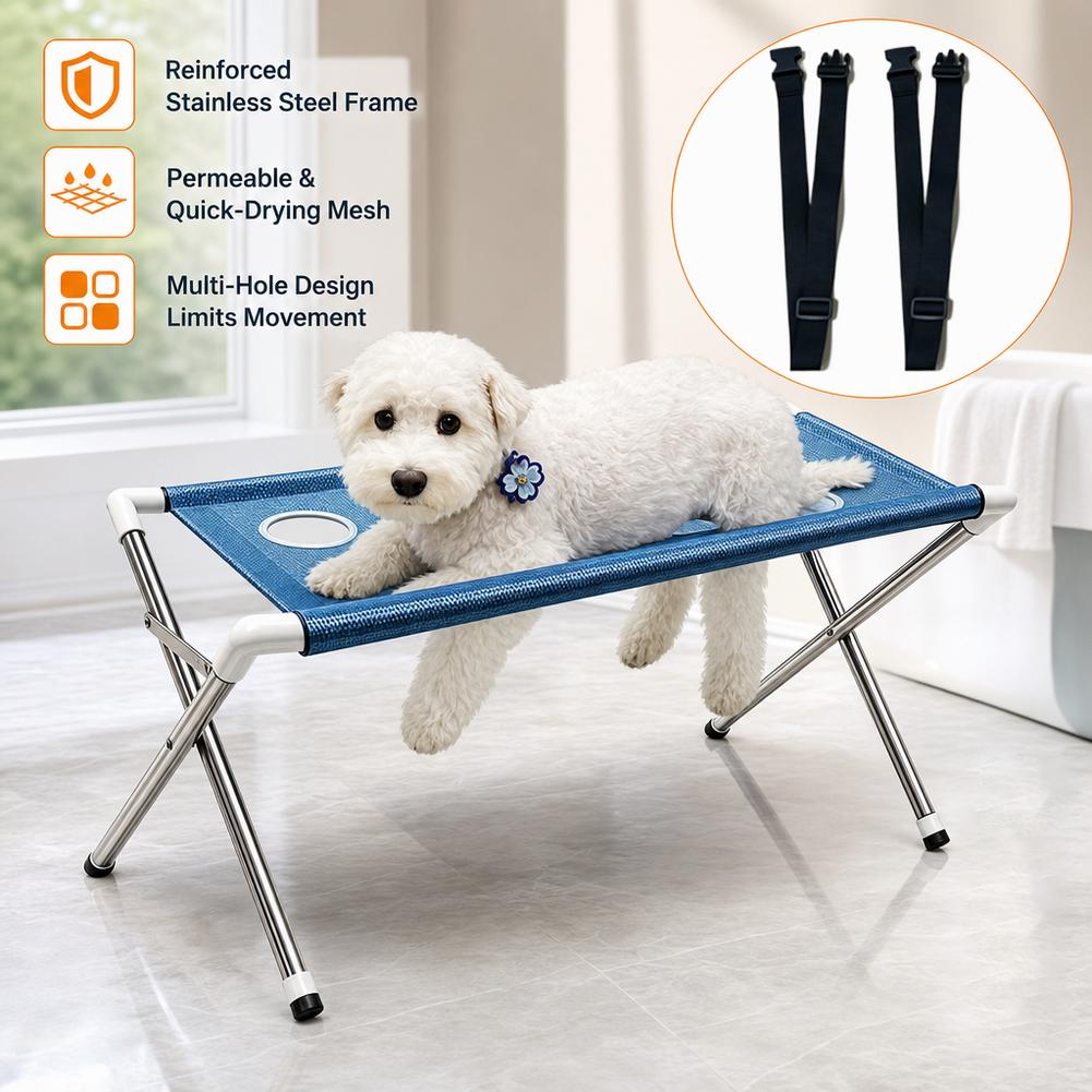 Dog Grooming Table Pets Grooming Hammock Basic Upgraded Models Foldable Bathing Nail Trimming Stand For Small Pet Dogs Cats