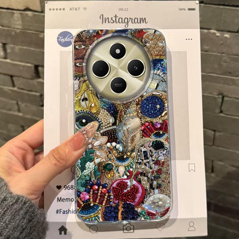 Sun Marine Floral Eyes Girls Women Phone Case For Xiaomi Poco X7 Pro X3pro X5 M6 X6 X3 NFC M5s M6 C75 C61 Bumper Fundas Cover