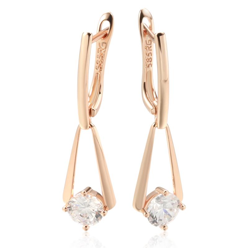 

Kienl Простые Блестящие Серьги-капли с Натуральным Цирконом для Женщин Роскошные Серьги Длинные Цвета Розового Золота Высокое Качество Повседневные Украшения