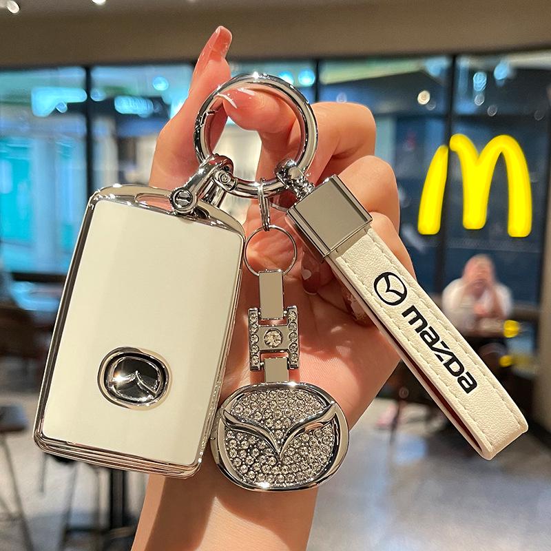 Kryt klíče Mazda pro 3/CX-4/CX-5/Atez/CX-30 - Plný ochranný kryt z TPU s přezkou