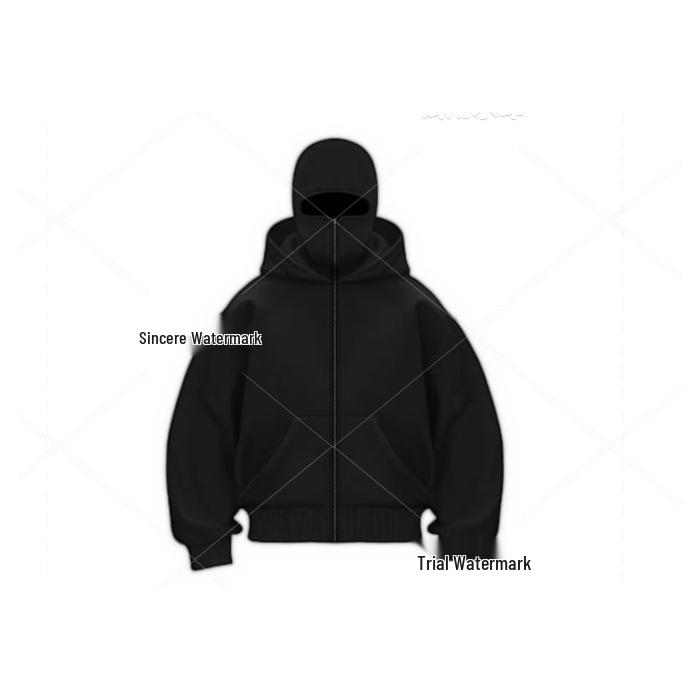 Men s Double-Layer Pure Cotton Double-Headed Eagle Fleece-Lined Sweatshirt Jacket L