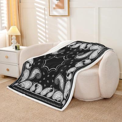 Retro Paisley Muster Decke Bohemian Weiche Flanell Überwurfdecke Dekorativ Waschbar Gemütliche Decke für Couch Bett Sofa
