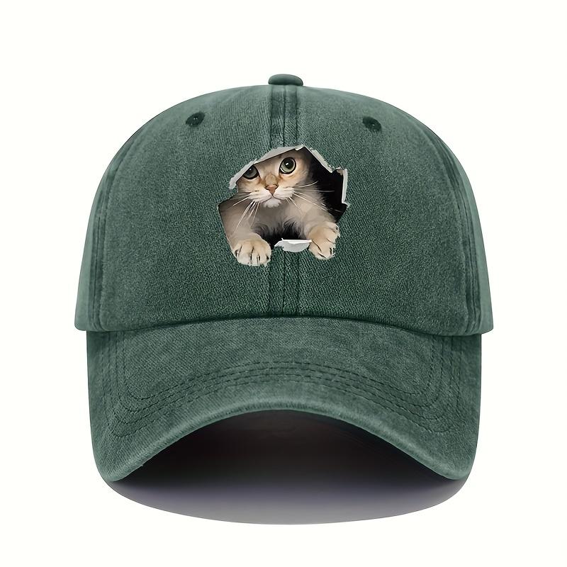 Cat Pattern Design for Four Seasons Leisure and Sports Sunshade Hat Fun Baseball Hat for Men and Women Outdoor Travel
