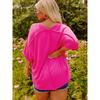 American Shiying Summer New Solid Loose Plus size Short sleeve T-shirt Women 202 500 Match V neck pullover Women