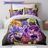 Pościel z wzorem DRAGON BALL, Zestaw kołdry Poszewka na kołdrę Poszewka na poduszkę Domowy Prezent Urodzinowy (1 * poszwa na kołdrę + 2 * poszewki na poduszki, bez rdzenia)