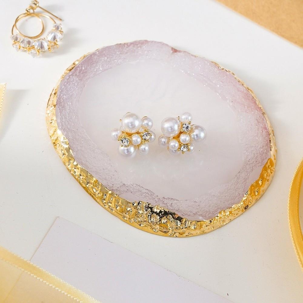 Resin Jewelry Tray for Women Creative Agate Pattern Earrings Holder Dish Exquisite Unique Decorative Ring Tray Perfect Gifts