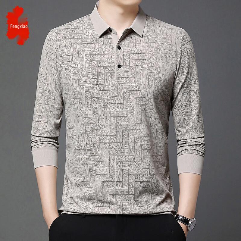 Men s Casual Long-Sleeve Polo T-Shirt M