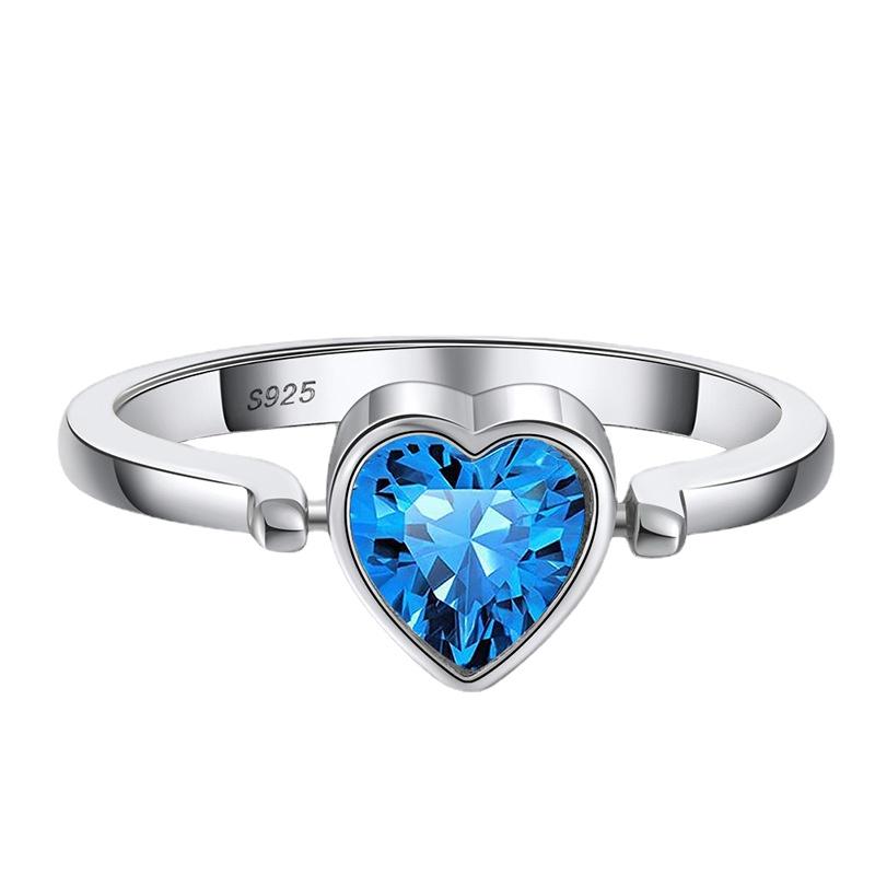 

Ювелирные изделия Кольцо из серебра 925 пробы Кольцо с розовым персиковым сердечком, позолоченное 9