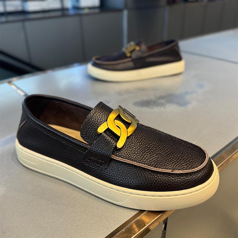 

Doudou обувь весна и осень черные ленивые бизнес-кэжуал мягкая подошва кожаные туфли лоферы кеды 38 leather shoe size темно-коричневого