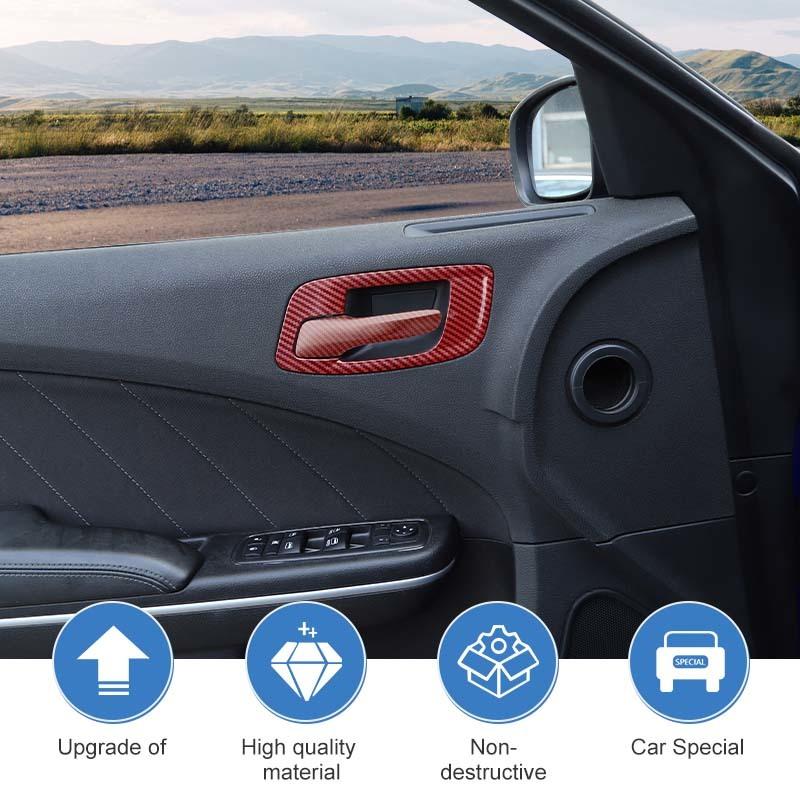  ABS Interior Door Handle Decoration Protective Cover Sticker Fit For Dodge Charger For 300C 2011 Up Exterior Accessories