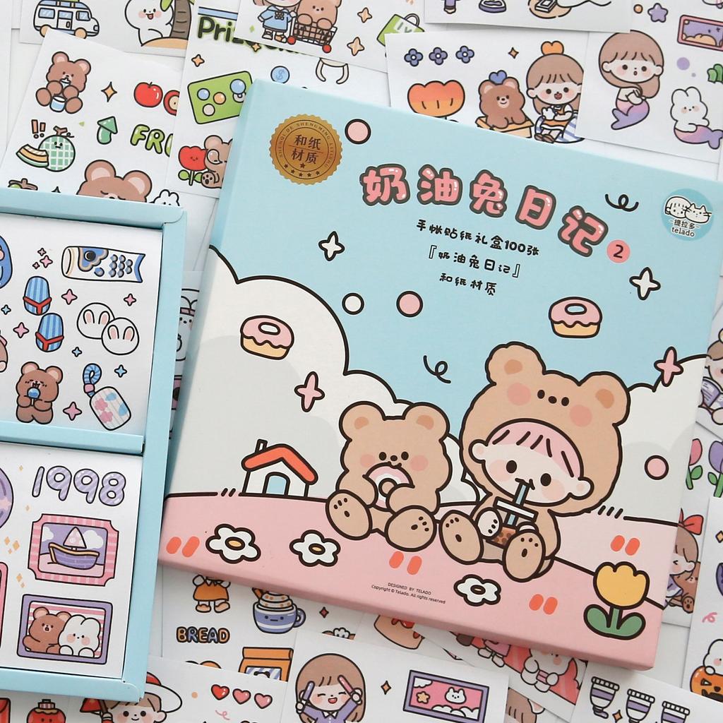 MINKYS 72 sheets/Box Transparent PET Paper Decorative Stickers Laptop Kpop Toplader Photocard Sticker Kids Gift