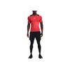 Under Armour Solid Logo Print American Vintage Dopamine Fitted Crew Neck T-Shirt Men Tops Red 1370657-628