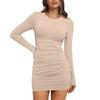 Women's Fall And Winter Fashion Sexy  Slim Package Hip Dating Long-Sleeved Bottoming Dresses