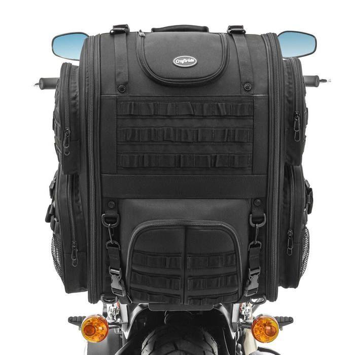 Sacoche sissy bar - Craftride M57 - Nylon hydrofuge - 57-60L - Compatible choppers et cruisers