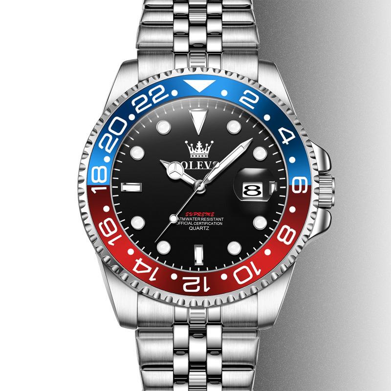 OLEVS Mens Watch Original Calendar Quartz Wristwatch Waterproof Luminous Business Men's Hand Clock Watches For Men